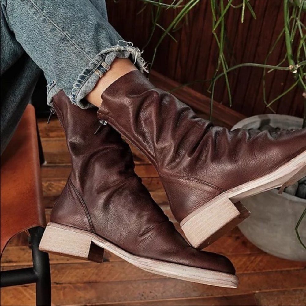 Free People Sutton Tight Slouch Boots size 7.5 size 38EU